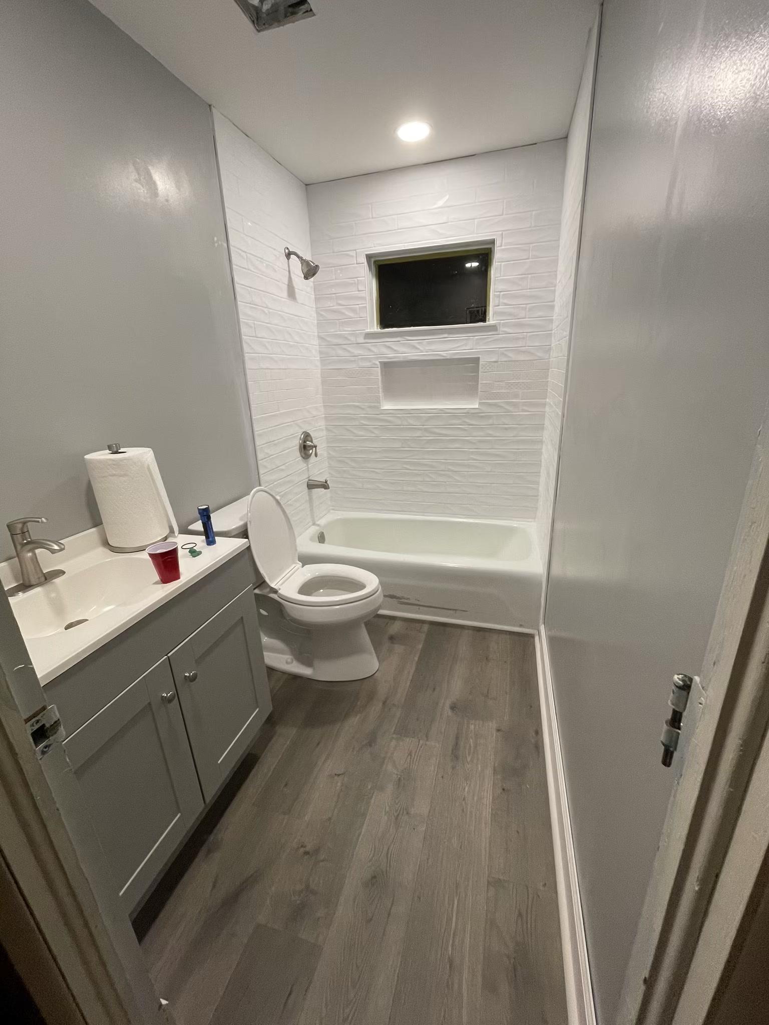 Finished bathroom remodel by Atlantic Coastal Home Services